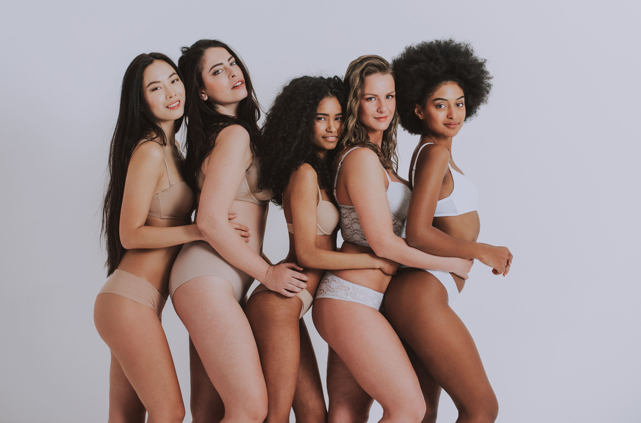 Group of Women with Different Body and Ethnicity Posing Together